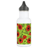 Pflücke, rot und grün auf Kalkgrün Edelstahlflasche (Links)