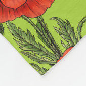 Pflücke, rot und grün auf Kalkgrün Fleecedecke (Ecke)