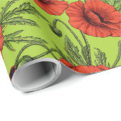 Pflücke, rot und grün auf Kalkgrün Geschenkpapier (Rolleneckpunkt)