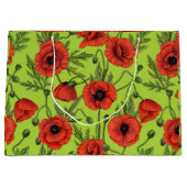 Pflücke, rot und grün auf Kalkgrün Große Geschenktüte (Vorderseite)