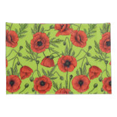 Pflücke, rot und grün auf Kalkgrün Kissenbezug (Rückseite-Rechts)