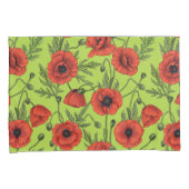 Pflücke, rot und grün auf Kalkgrün Kissenbezug (Vorderseite-Rechts)