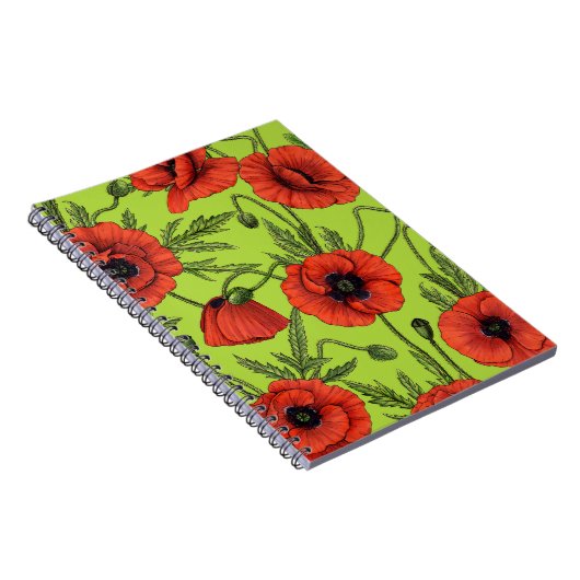 Pflücke, rot und grün auf Kalkgrün Notizblock (Rechte Seite)