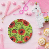 Pflücke, rot und grün auf Kalkgrün Pappteller (Party)