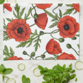 Pflücke, rot und grün auf weiß geschirrtuch (Gefaltet)