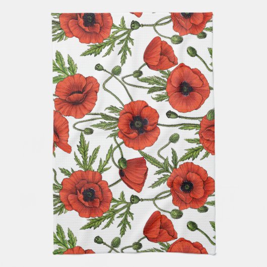 Pflücke, rot und grün auf weiß geschirrtuch (Vertikal)