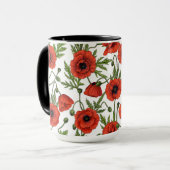 Pflücke, rot und grün auf weiß tasse (Vorderseite Links)