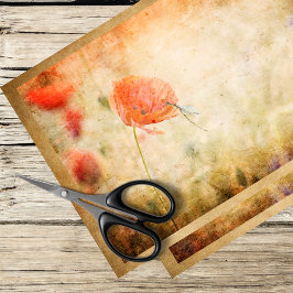 Pflücke und Libellen auf wittertem Hintergrund Seidenpapier