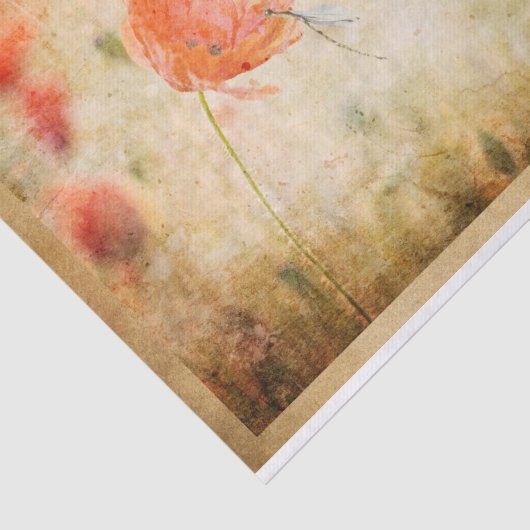 Pflücke und Libellen auf wittertem Hintergrund Seidenpapier (Ausschnitt)