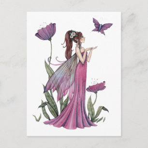 Pflücke von Amethyst Fairy und Schmetterling Postk Postkarte