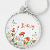 Pflücke, Wildblumen und Schmetterlinge Schlüsselanhänger (Vorne)
