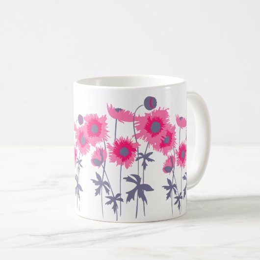 Pflücken Rosa und Graue Tasse (VorderseiteRechts)