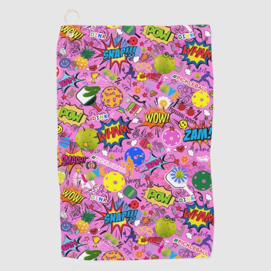 😍 Pflückenrosa Golfhandtuch (Vorderseite)