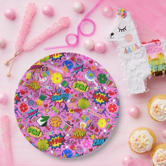 😍 Pflückenrosa Pappteller (Party)