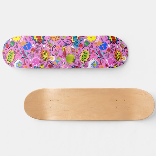 😍 Pflückenrosa Skateboard (Horizontal)