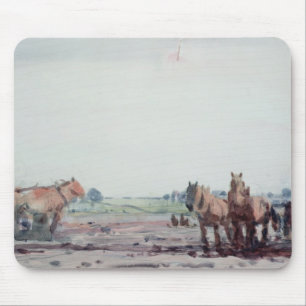 Pflug-Pferde Mousepad