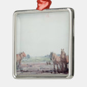 Pflug-Pferde Ornament Aus Metall (Links)