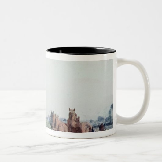 Pflug-Pferde Zweifarbige Tasse (Rechts)