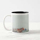 Pflug-Pferde Zweifarbige Tasse (Links)