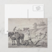 Pflügen der Felder Postkarte (Vorne/Hinten)