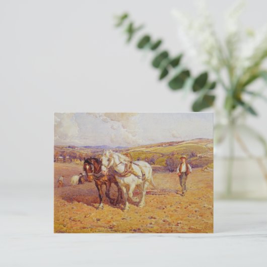 Pflügen Postkarte (Stehend Vorderseite)