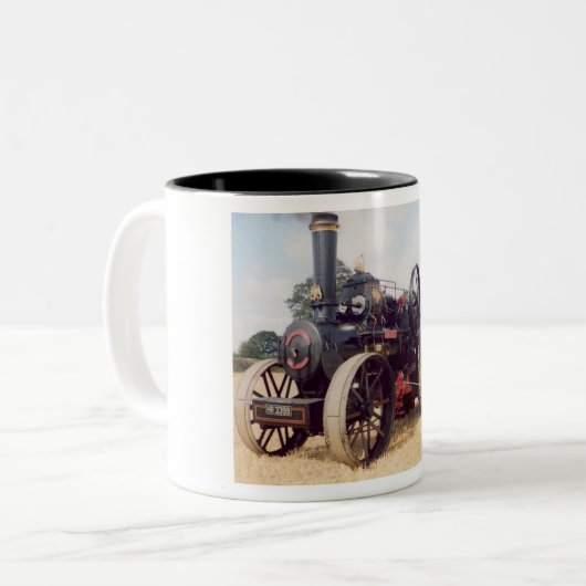 Pflügender (pflügender) Motor Zweifarbige Tasse (Vorderseite Links)
