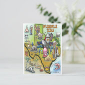 Pflugerville Texas Cartoon Karte (Stehend Vorderseite)