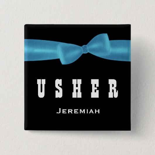 PFÖRTNER Hochzeits-individueller Name V02R BLAU Button (Vorderseite)