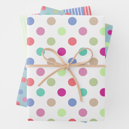 Pfosten für Pastellpolka und Streifen Geschenkpapier Set (Beispiel)
