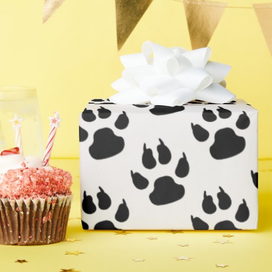 Pfosten für schwarze Hunde Geschenkpapier (Geburtstagsparty)