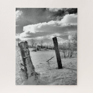 Pfosten im Schnee Puzzle