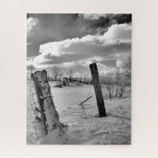 Pfosten im Schnee Puzzle (Vertikal)