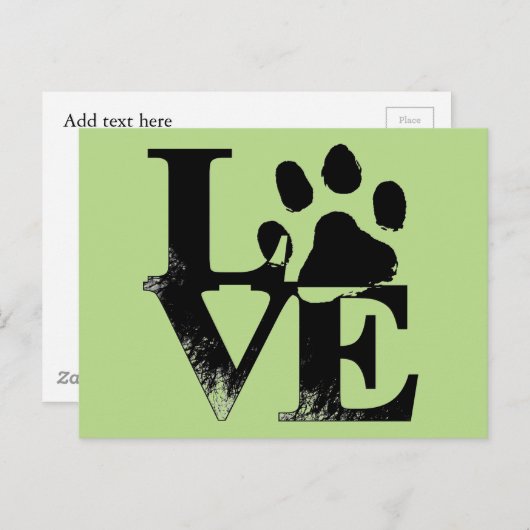 Pfosten in LIEBE Postkarte (Vorne/Hinten)