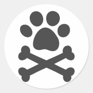 Pfosten mit gekreuzten Knochen - Hintergrundfarbe  Runder Aufkleber