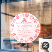 Pfosten-Pfosten an der Vorderseite rosa Fensteraufkleber (Café-Fenster)