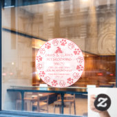 Pfosten-Pfosten an der Vorderseite rosa Fensteraufkleber (Café-Fenster)