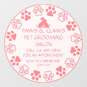 Pfosten-Pfosten an der Vorderseite rosa Fensteraufkleber (Blatt)