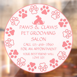 Pfosten-Pfosten an der Vorderseite rosa Fensteraufkleber