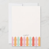 Pfosten-Zaun-Garten-Party Einladung (Rückseite)