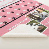 Pfosten zur Erinnerung, grau, rosa, Name und Fotos Sherpadecke (3/4)