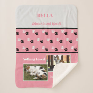 Pfosten zur Erinnerung, grau, rosa, Name und Fotos Sherpadecke