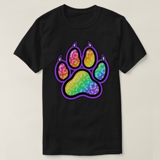 Pfote Dunkles T-Shirt (Design vorne)