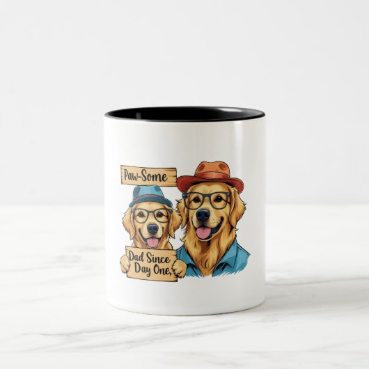 Pfote-irgendein Vater - Funny Dog Zweifarbige Tasse (Mittel)