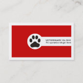 Pfote und QR-Code rote Vet-/Tierklinik Visitenkarte (Vorderseite)