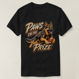 Pfoten am Preis Deutscher Schäferhund Fußball T-Shirt
