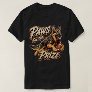 Pfoten am Preis Deutscher Schäferhund Fußball T-Shirt