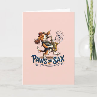 Pfoten auf Sax Hund Jazz-Musiker Karte