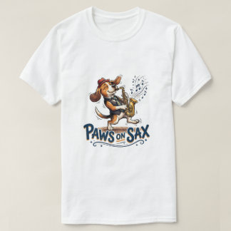 Pfoten auf Sax Hund Jazz-Musiker T-Shirt