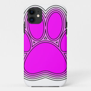 Pfoten des Hundes mit rosa Konturen iPhone 11 Hülle