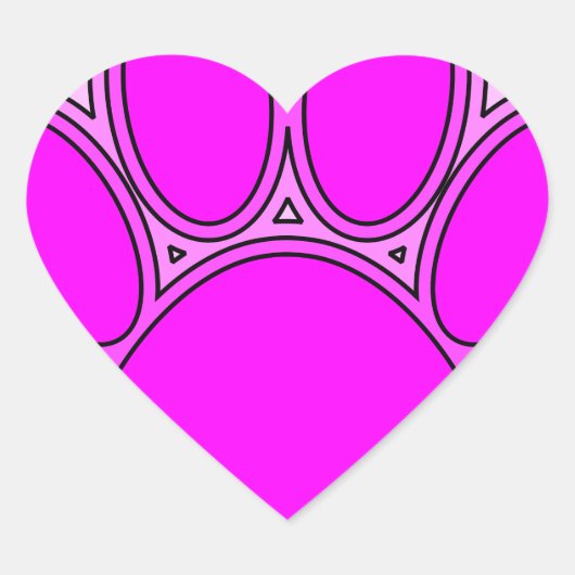 Pfoten des Hundes mit rosa Konturen Herz-Aufkleber (Vorderseite)